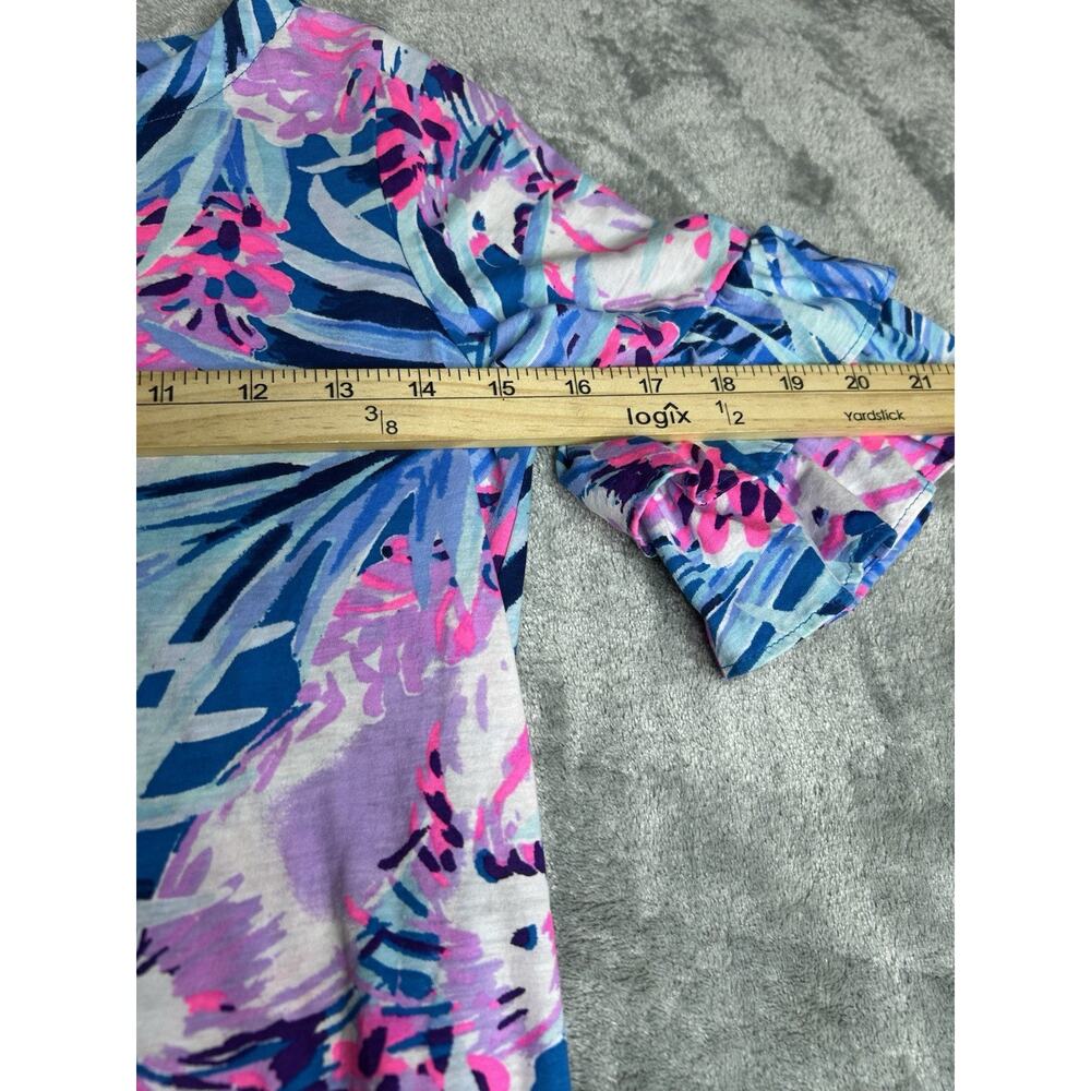 Lilly Pulitzer Mini Lula Dress in Mr Peacock Blue Tweethearts Girls XL - Picture 4 of 8